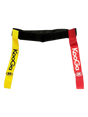 Ruggers Rugby Supply KooGa tag belt with one red and one gold flag for touch rugby training