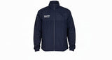 KooGa Cyclone waterproof tracksuit jacket in navy blue with stand-up collar