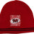 Red Wales Rugby knit beanie with black stripes and dragon crest patch
