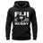 Ruggers Rugby Supply black unisex fleece hoody featuring a white Fiji Rugby logo and palm tree graphic
