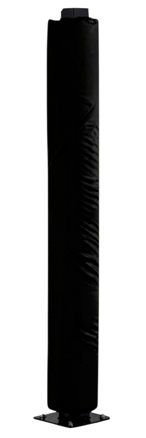 Ruggers Rugby Supply black 6-foot goal post pad with 2-inch thick foam and durable PU cover for rugby fields.
