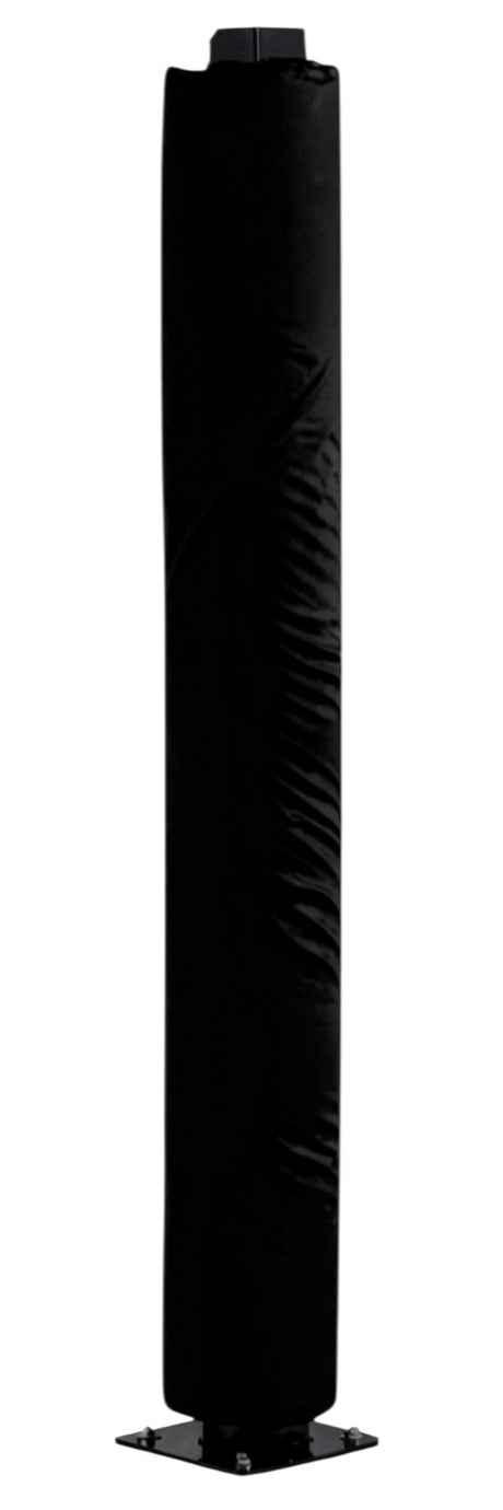 Ruggers Rugby Supply black 6-foot goal post pad with 2-inch thick foam and durable PU cover for rugby fields.