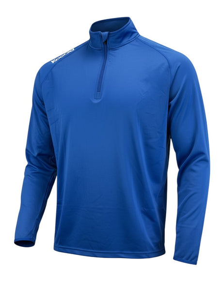 Ruggers Rugby Supply blue KooGa performance quarter zip pullover with moisture-wicking stretch fabric
