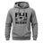 Ruggers Rugby Supply grey cotton-poly fleece unisex hoodie featuring a black Fiji Rugby logo and drawstring hood.