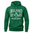 Ruggers Rugby Supply green unisex fleece hoody with white Ireland Rugby shamrock logo and drawstring hood