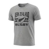 Ruggers Rugby Supply grey short sleeve unisex tee with black New Zealand Rugby logo and fern graphic.