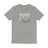 Ruggers Rugby Supply grey tri-blend t-shirt featuring a white and black Rugby Dad graphic logo on the chest.
