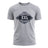 Ruggers Rugby Supply grey youth t-shirt with Future XXL Rugby Player graphic print in distressed navy blue ink.