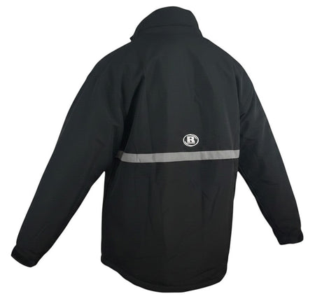 Ruggers Rugby Supply black KooGa Canberra II jacket with a reflective back strip and vented panel.
