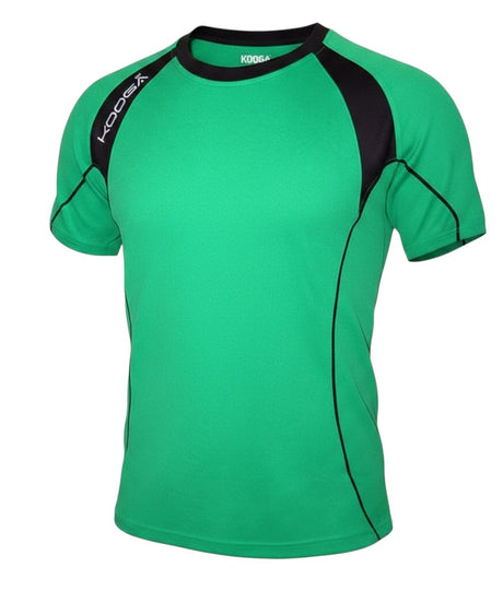 Ruggers Rugby Supply KooGa green and black moisture-wicking performance training tee for rugby players