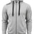 Ruggers Rugby Supply KooGa grey full zip performance hoodie with scuba neck, black drawstrings, and shoulder logo.