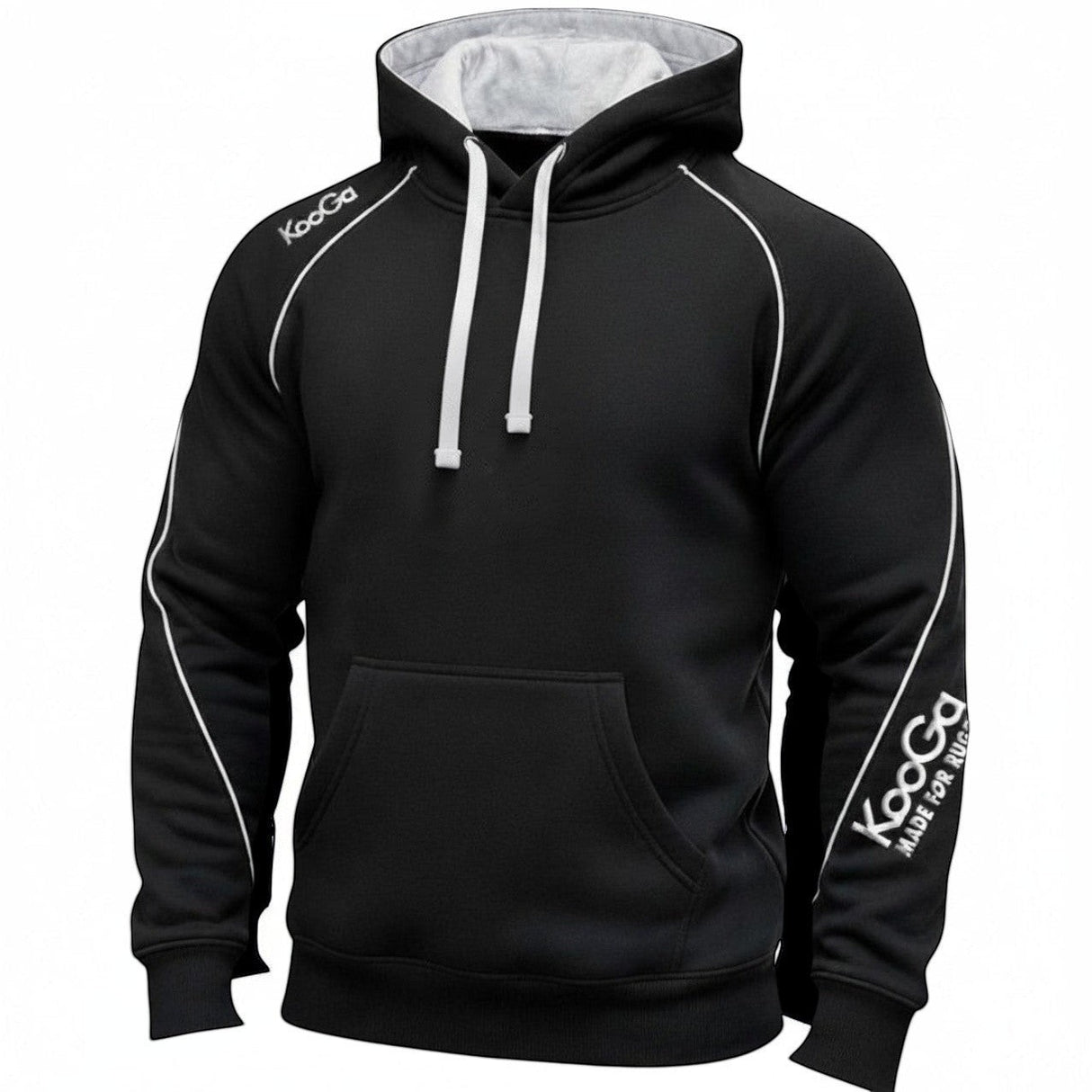 Ruggers Rugby Supply KooGa Lansdowne navy blue poly-cotton rugby hoody with white piping and drawstring detail
