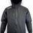 Ruggers Rugby Supply black KooGa Tempest waterproof parka with hood, zippered pockets, and adjustable cuffs.