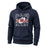 Ruggers Rugby Supply navy blue unisex fleece hoody featuring the England Rugby logo and drawstring hood