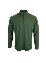 Ruggers Rugby Supply olive green KooGa performance quarter zip pullover with moisture-wicking stretch fabric.
