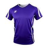 Ruggers Rugby Supply Warrior II purple performance rugby jersey with white mesh side panels and a crew neck collar.