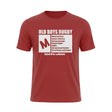 Ruggers Rugby Supply red tri-blend t-shirt featuring a white Old Boys Rugby Rated M for Mature graphic print