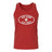 Ruggers Rugby Supply red unisex tank top with white distressed Give Blood Play Rugby logo graphic