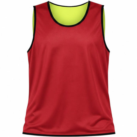 Ruggers Rugby Supply reversible pinnie in royal blue and safety green with white logo for rugby training drills