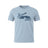 Ruggers Rugby Supply unisex light blue tri-blend t-shirt featuring a navy blue Scrumptious rugby scrum graphic