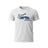 Ruggers Rugby Supply white tri-blend unisex t-shirt with blue Scrumptious rugby scrum graphic print