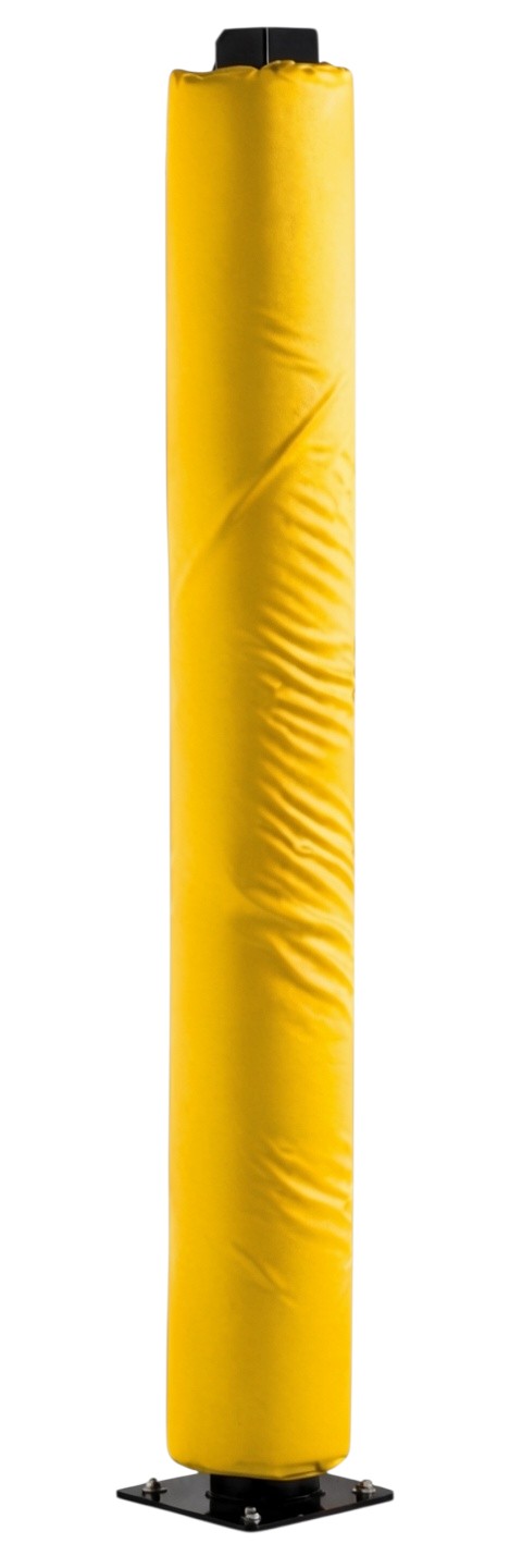 Ruggers Rugby Supply yellow 6-foot goal post pad with durable PU cover and velcro straps for easy setup.
