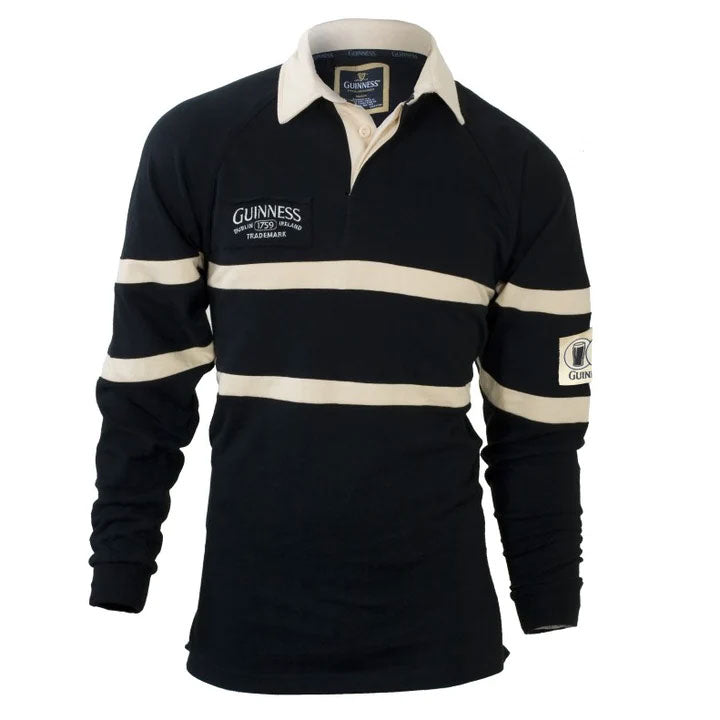 Guinness Black and Cream Rugby Shirt